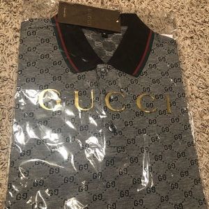 Gucci monogram men polo shirt new